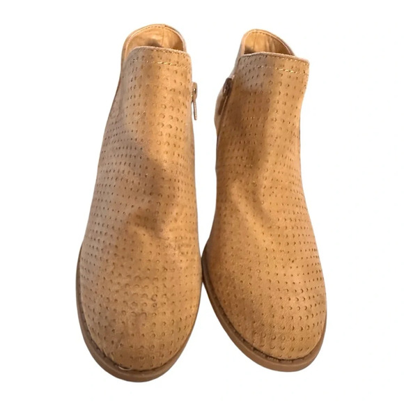 Girls Ankle Booties Low Stack Heel Casual Size Zip Ankle Boots - Picture 4 of 8